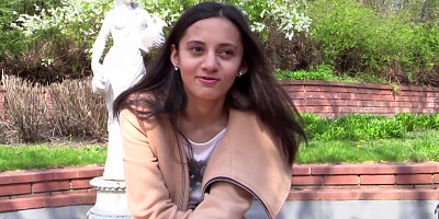 Solo teen darling is filmed while demonstrating pussy masturbation