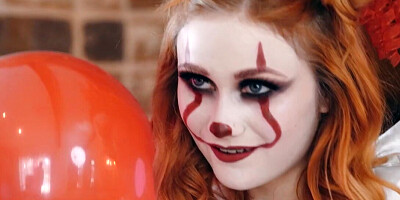 Scarlet Skies is having a Halloween bang with her stepbro