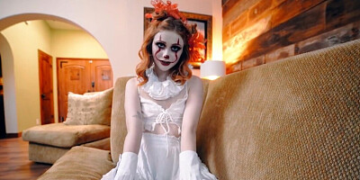 Scarlet Skies is having a Halloween bang with her stepbro
