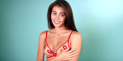 Red lingerie beauty will flaunt her insane body