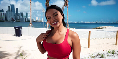 Brandy Salazar takes a shot of cum all over her big Latina ass