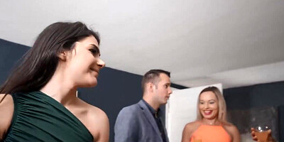 Valentina Nappi is double-booked with two nice dicks
