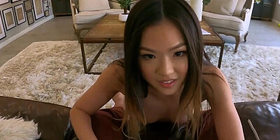 Asian with petite forms is pleased to play like that in flawless POV