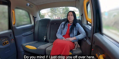 POV fuck with a FAKE TAXI girl who wants to get off