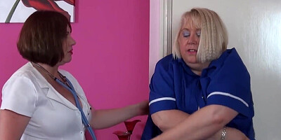 Old lesbian couple spices up their sex love with a roleplay