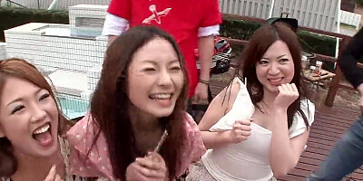 Group Japanese fuck scene with a bunch of women swapping men