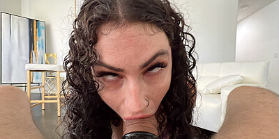 Curly Lydia Black shares amazing POV anal and blowjob