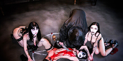 Fine bitches try the same dick in surreal FFFM display