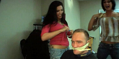 Hot girls are having fun with a guy in a really spicy orgy