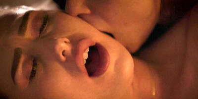 Two hot girls passionately make lesbian love late at night