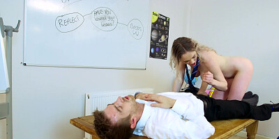 Serious teacher becomes crazy sex partner for his student girl