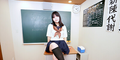 Chubby Japanese schoolgirl strips down to pose naked