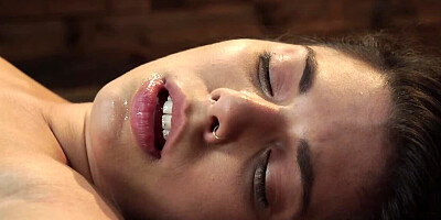 Tied up girl Gina Valentina is placed on a Sybian sex machine