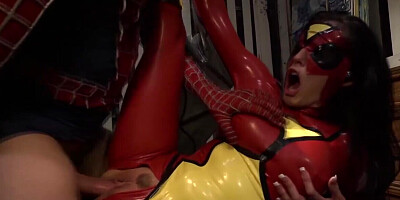 Jenna Presley cosplaying while Xander Corvus bangs her