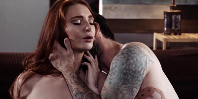 Tight redhead begs the man for more in exclusive cam scenes