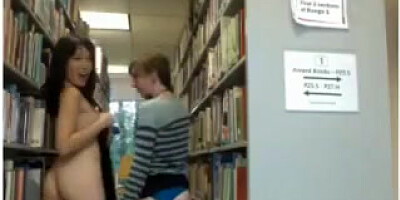 Kinky Teen Lesbians Flashing At The Library