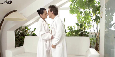 Old man is getting it done with a horny teen nymphet