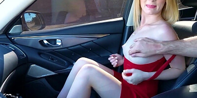 Tall blonde girl gets fingered and facefucked before sex