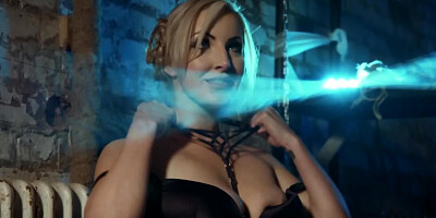 Horny blonde is having interracial sex in the back alley