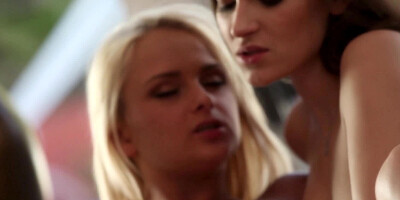 Two chicks lick one another and they make sexy kisses as well