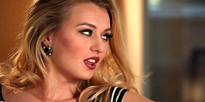 A blonde that loves big dick is getting her lips around a big cock