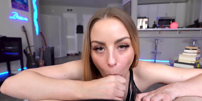 Strong reverse cowgirl with Anna Claire Clouds after she gives head