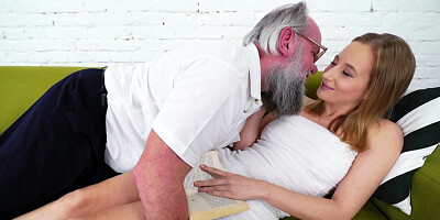 Old perverted man forced young girl to satisfy him