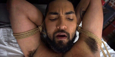 The dude is roped and he still manages to fuck her