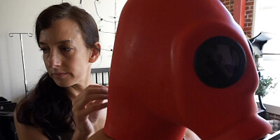 Medical braces and strange masks in a hot BDSM prono