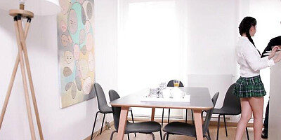 Cheerful Rebecca Volpetti at doggystyle action