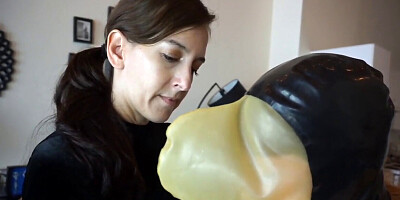Chubby submissive woman lets the domina do everything