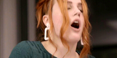 Gorgeous redhead with a perfect body banged by a stud