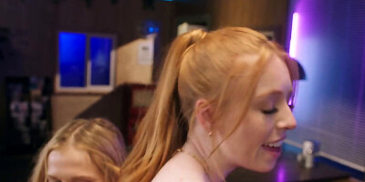 Intense love with two horny girls who bounce on cock