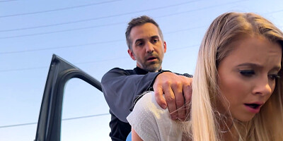 Blondie enjoys roadside fucking with a hot older guy