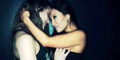 Lascivious Asa Akira and Dani Daniels's natural tits sex