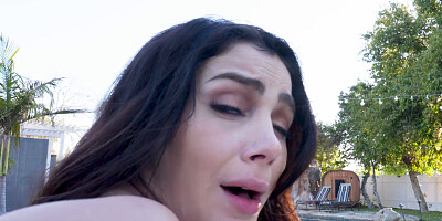 Valentina Nappi is butt-fucked by a hung black man outside