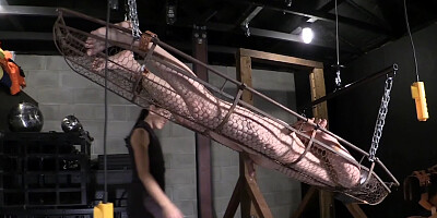 Femdom lady is going to keep him locked in the cage