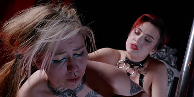 One submissive blonde gets punished by a dominatrix