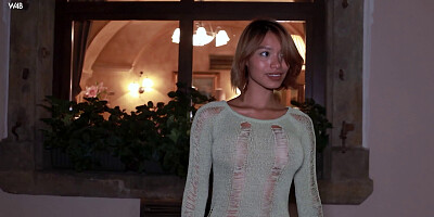 Splendid babe Veronica Mendo flashes pussy for the camera