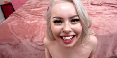 Cute blonde girl is licked and fucked by a hung stallion