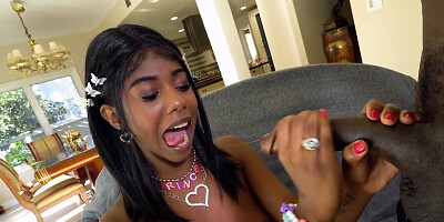 Daizy Cooper struggles to pleasure her biggest cock yet