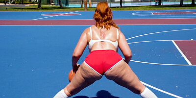 Redhead with an insane ass is working out with a big cock