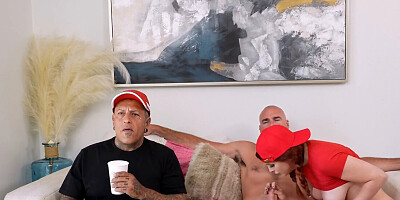 Charles Dera tries to fuck Odette Fox while watching baseball