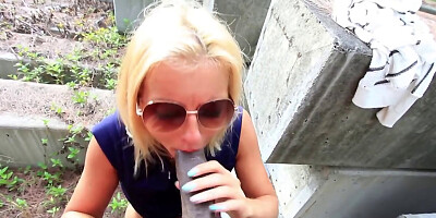 Hot petite blonde craves sucking ex big black cock fastly