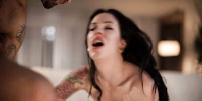 Stunning interracial dick-riding with a godlike brunette Anna De Ville