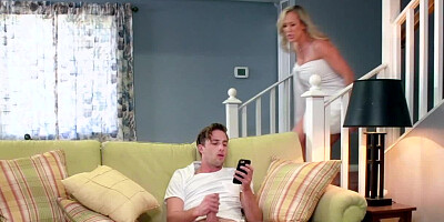 A blonde showers and she gets a cock in her wet pussy