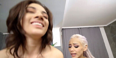 Two whores get horny and one dude has to fuck them both