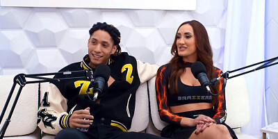 The podcast interview quickly leads to a threesome