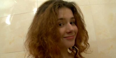 Sweet girl Kisa is playing with pussy in the bathroom