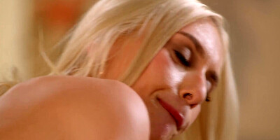 Athletic blonde with natural boobs enjoying a hard bang